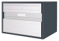 Preview: Briefkasten Huber Aluminium 300/400 Schiefergrau RAL 7015 Klassische Fornt